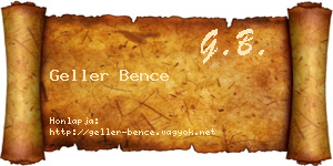 Geller Bence névjegykártya